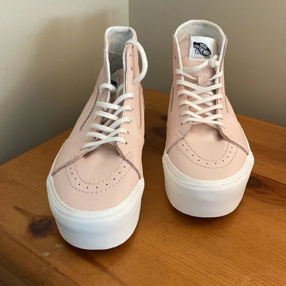 Vans Women's Pink High-Top Sneakers - Picture 9 of 13